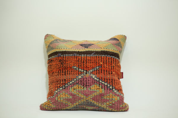 Ethnic Turkish Kilim Lumbar Pillow 24-24 inch