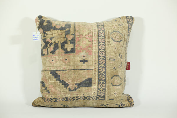 Handmade Boho Kilim Throw Pillow 24-24 inch