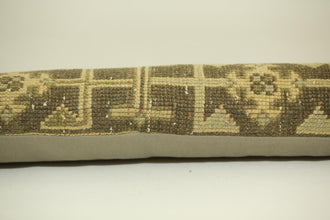 Handwoven Antique 8X48 Lumbar Kilim Pillow Cover