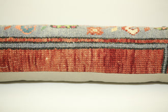Blue & Red Ottoman Kilim Rug Pillow Cover 8X48