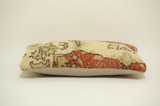 Beautiful 12X20 Antique Kilim Pillow Cover with Flower Decor