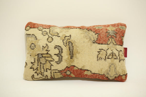 Beautiful 12X20 Antique Kilim Pillow Cover with Flower Decor