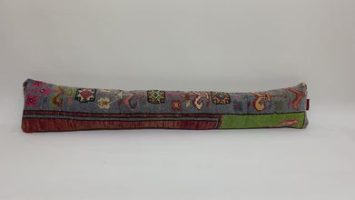 Blue & Red Ottoman Kilim Rug Pillow Cover 8X48